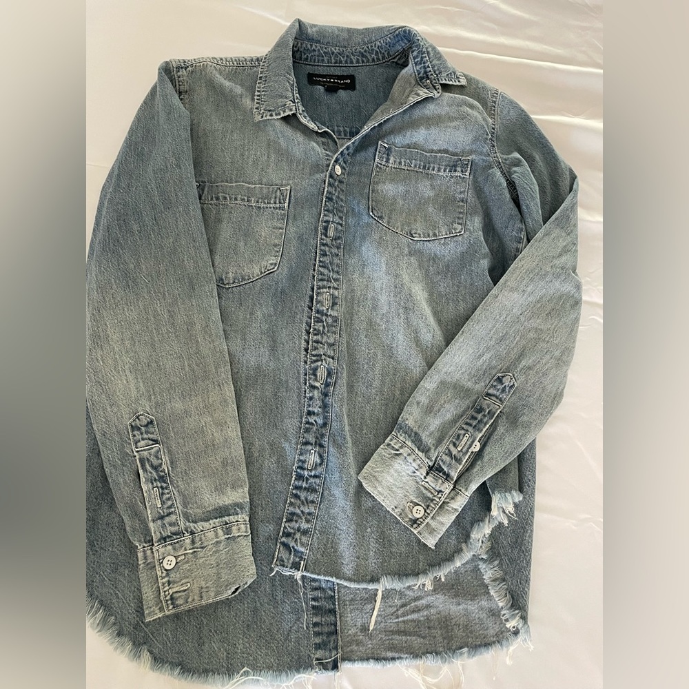 Lucky Brand Jean Shirt with frayed hem